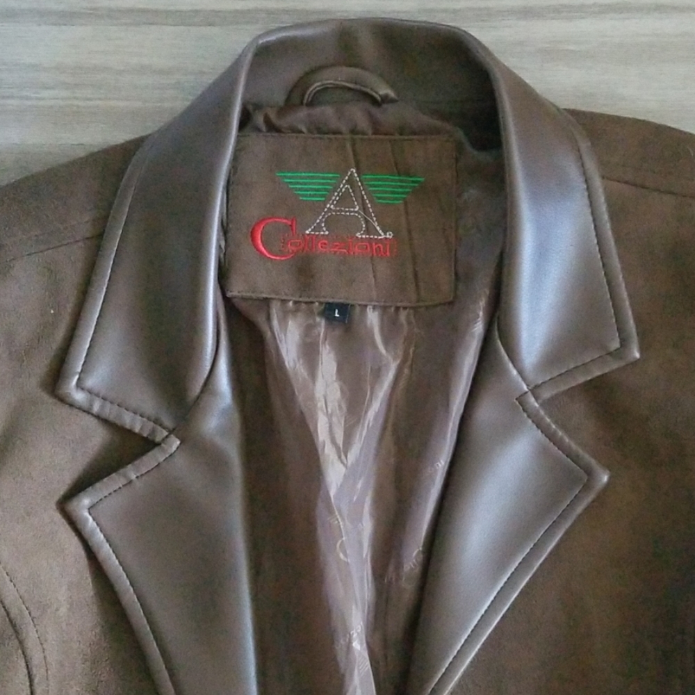 A Collezioni Brown Suede Like Coat Made In Italy Size L